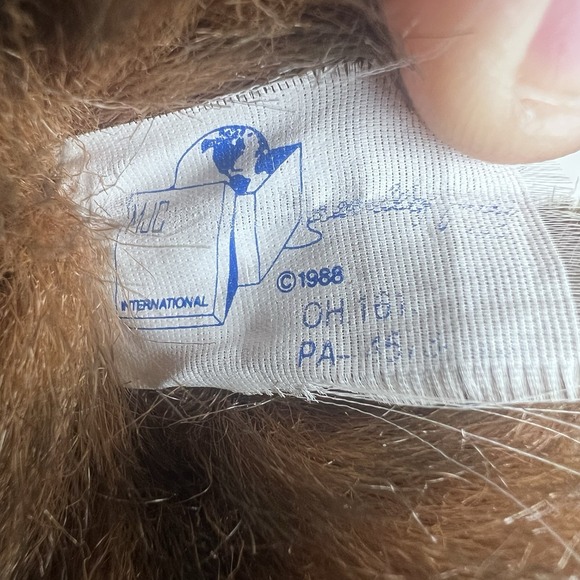 MJC International Teddy Bear Plush 18" Floppy Lays Flat Brown Sewn Paws Vtg 1988 - Picture 7 of 7